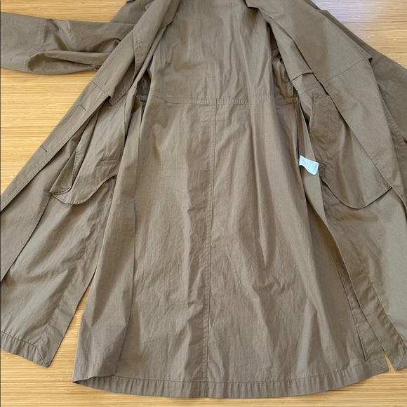 Vince Dark Khaki Cotton Belted Trench Coat, size small - Picture 15 of 16